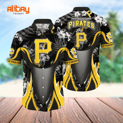 Black And White Pittsburgh Pirates Mlb Hawaiian Shirt