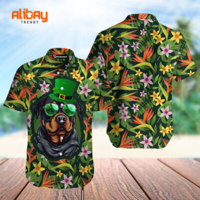 Flower With Dog Patrick's Gay Hawaiian Shirt