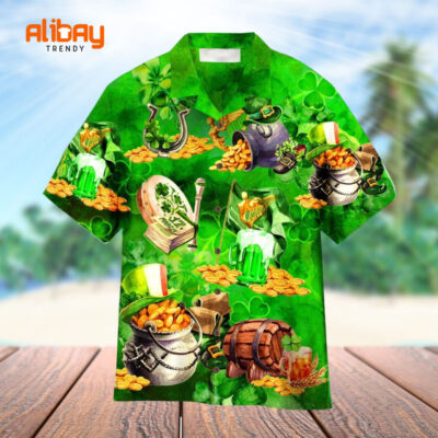 Funny St Patricks Day Water Color Aloha Hawaiian Shirts