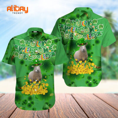 Luck Welcome Blessed Sheep St. Patrick's day Hawaiian Shirt