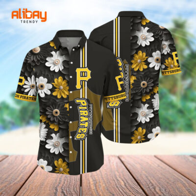 Vibrant All over Pattern Pittsburgh Pirates floral Hawaiian Shirt