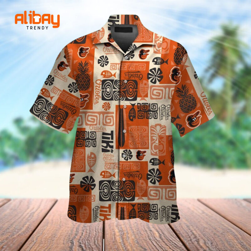 Baltimore Orioles Hawaiian Shirt Tropical Pattern