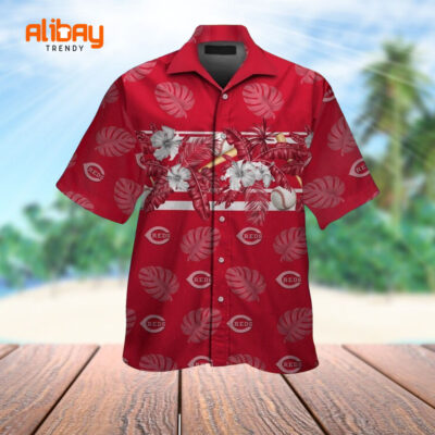 Cincinnati Reds Aloha Palm Tree Paradise Tee Hawaiian Shirt