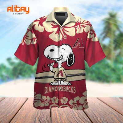 Cute Snoopy Arizona Diamondbacks Tropical Hawaiian Shirt