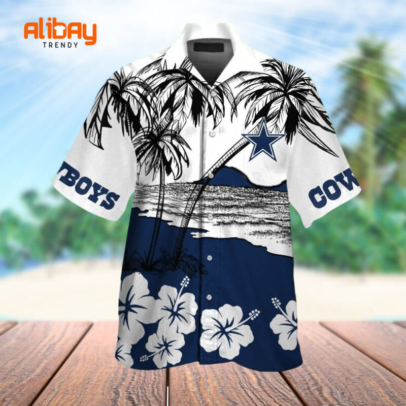 Dallas Cowboys Button Up Coconut Island Tropical Hawaiian Shirt