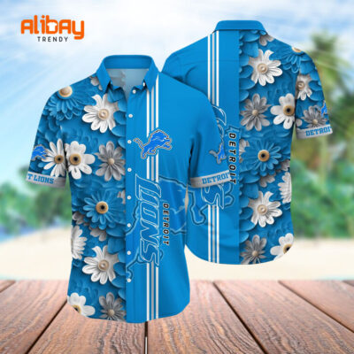 Detroit Lions NFL Hawaiian Shirt Flower Aloha Shirt