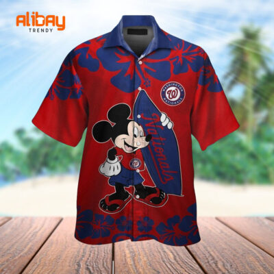Disney Mickey Mouse Washington Nationals Hawaiian Shirt