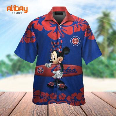 Disney Minnie Mouse Chicago Cubs Hawaiian Shirt