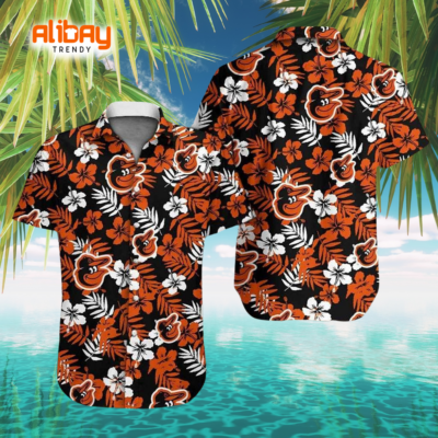 Flowers And Leaves Tropical Shirts Baltimore Orioles Hawaiian Shirt
