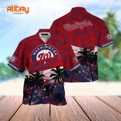 MLB Palm Tree Pattern Washington Nationals Hawaii Shirt