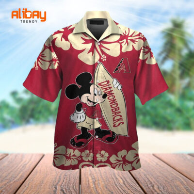 Mickey Mouse Arizona Diamondbacks Hawaiian Shirt