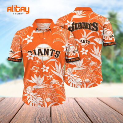 Orange and Black Luau San Francisco Giants Hawaiian Shirt
