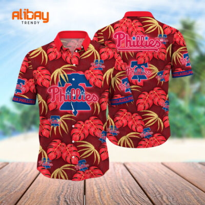 Philadelphia Phillies Sunset Palms Paradise Escape Hawaiian Shirt