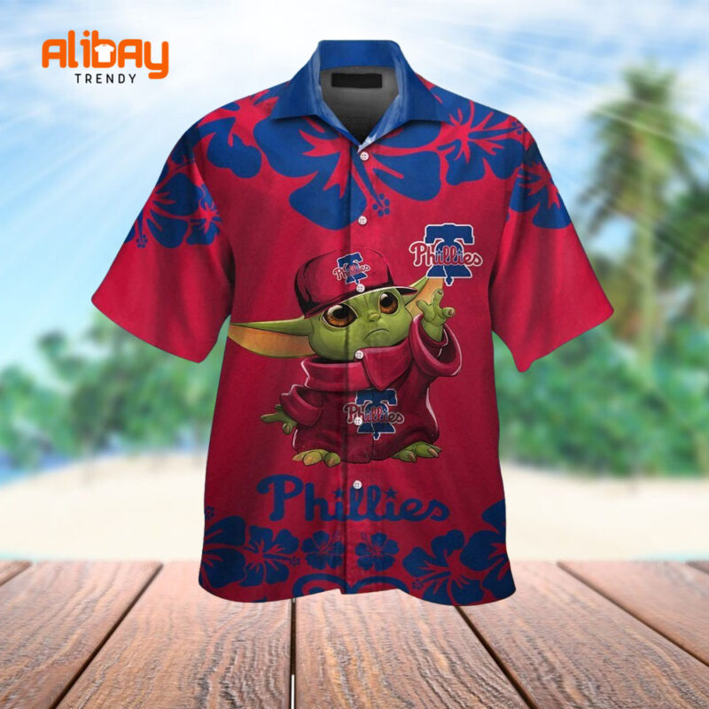 Phillies Paradise Baby Yoda's Island Retreat Aloha Shirt