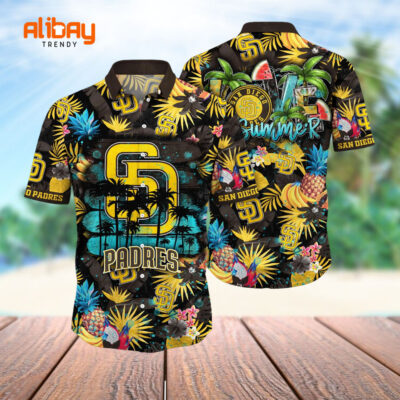 San Diego Padres Palms and Pineapples Hawaiian Shirt