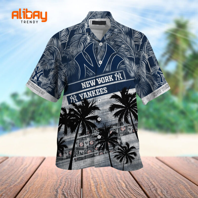 Yankees Tropical Palm Cove Oasis Hawaiian Shirt