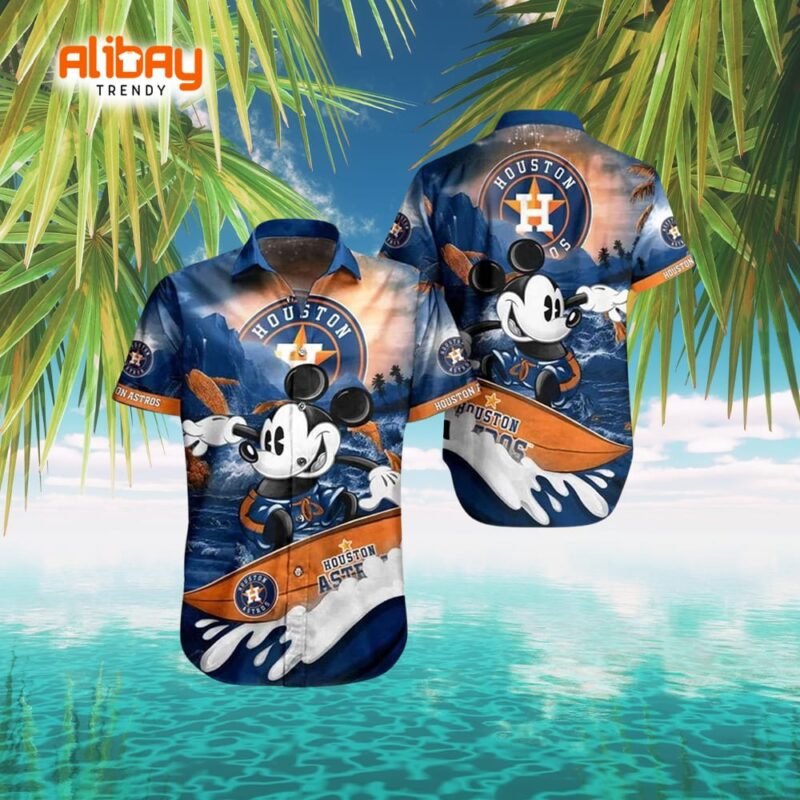 Astro Mickey Surfboard Aloha Shirt Houston Astros Edition