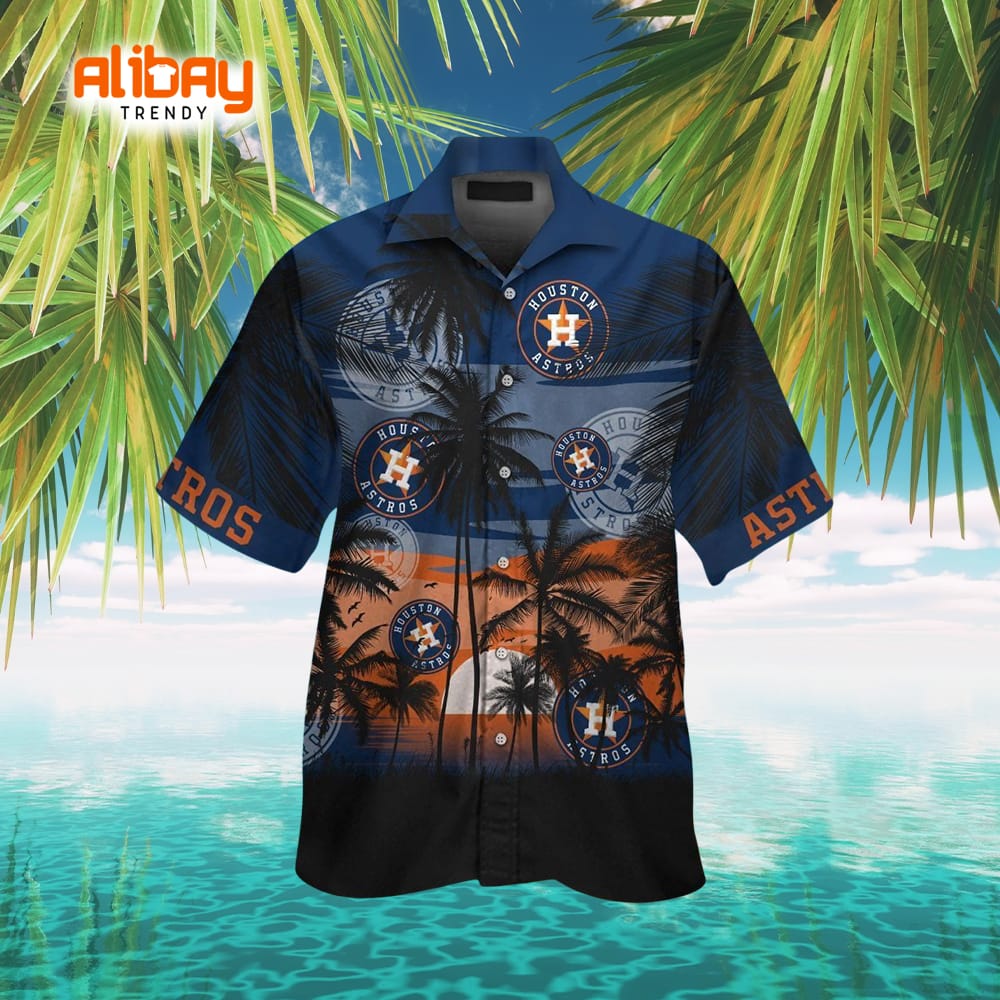 Astro Paradise Short Sleeve Button-Up Hawaiian Shirt Houston Astros Edition