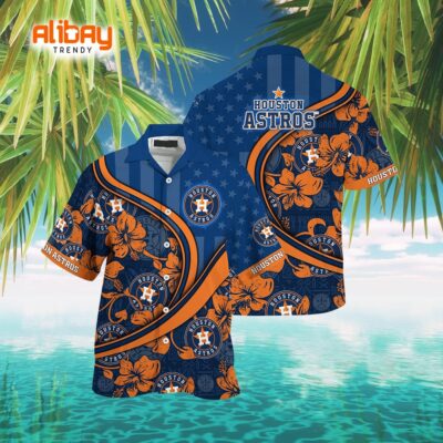 Astro Patriotic MLB Hawaiian Shirt Houston Astros Edition