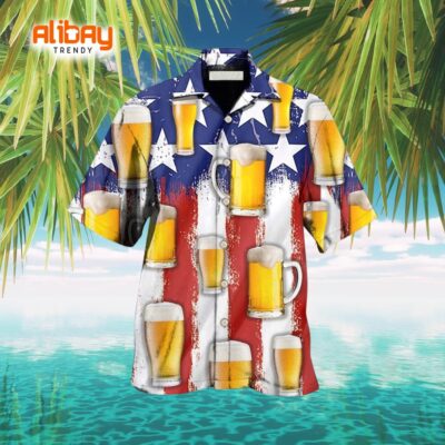 Beer Patriotic Brews Aloha Shirt Independence Day Hawaiian Shirts