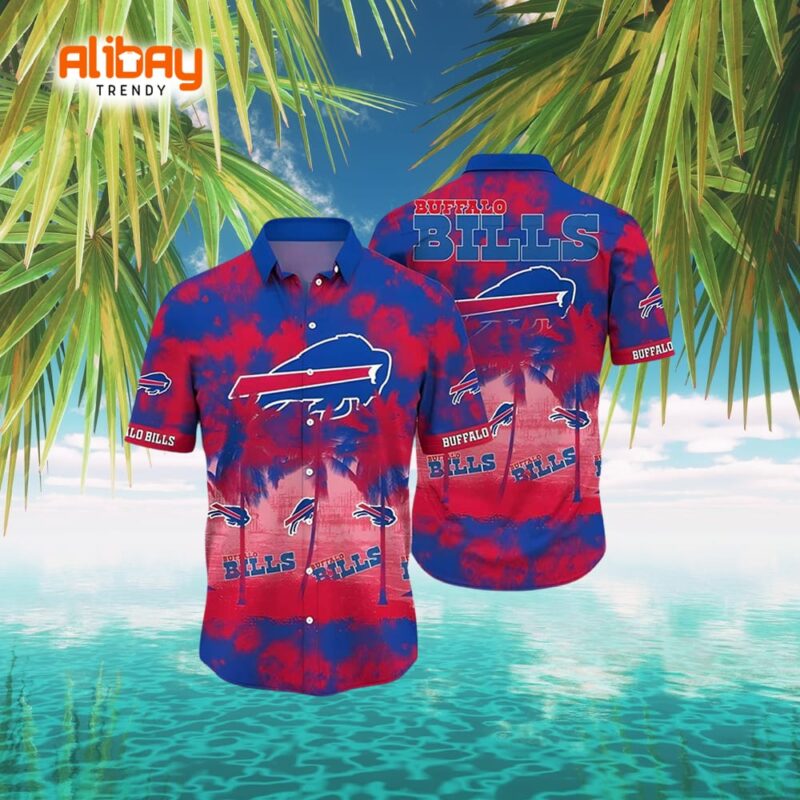 Buffalo Bills Authentic Tropical Hawaiian Button-Up Shirt
