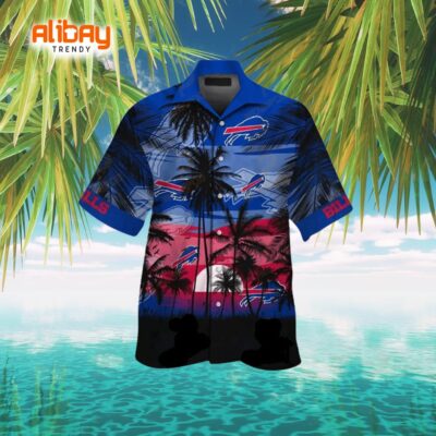 Buffalo Bills Logo and Coconut Trees Hawaiian Shirt