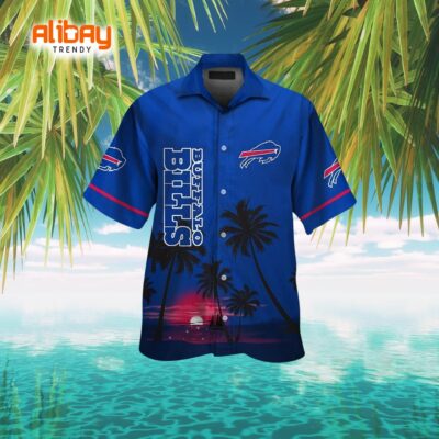 Buffalo Bills Special Short Sleeve Hawaiian Tropical Button-Up Shirt