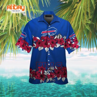 Buffalo Bills Stylish Tropical Short Sleeve Button-Up Hawaiian Shirt