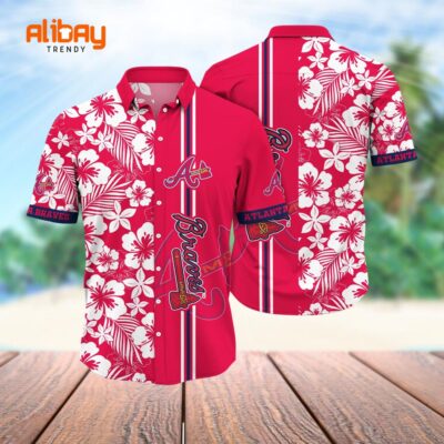 Cheering on the Braves in Aloha Style Hawaiian Shirt