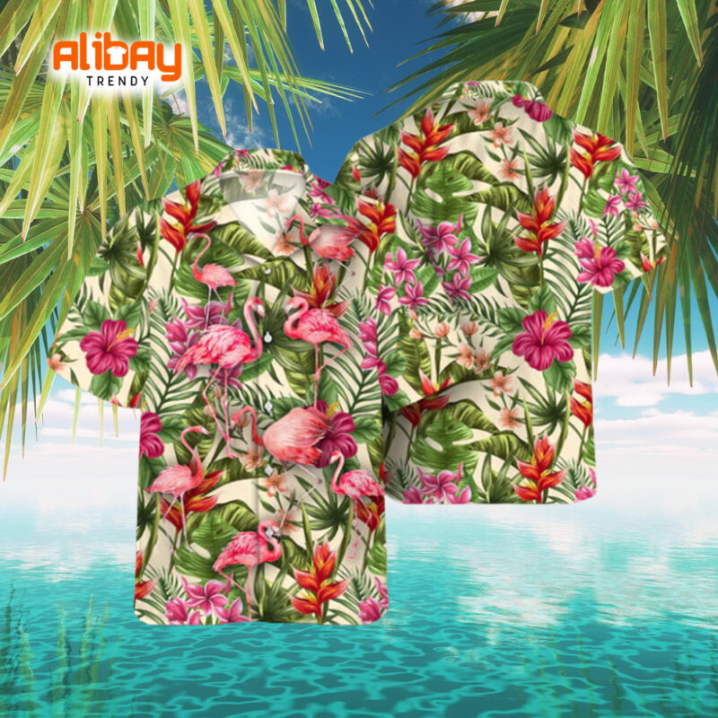 Coastal Charisma Hibiscus Embellished Hawaiian Shirt