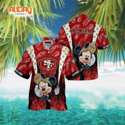 Cool Mickey Mouse NFL Hawaiian Shirt - San Francisco 49ers Edition