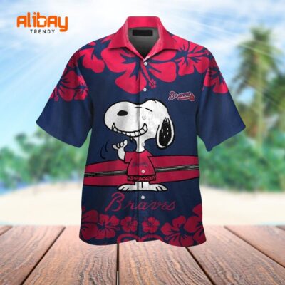 Cute Snoopy Atlanta Braves Tropical Hawaiian Shirt