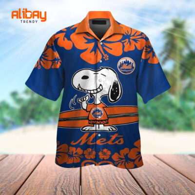 Cute Snoopy New York Mets Hawaiian Shirt