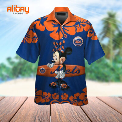 Disney Minnie Mouse New York Mets Hawaiian Shirt