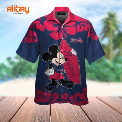 Disney Mouse Hawaiian Atlanta Braves Tropical Hawaiian Shirt
