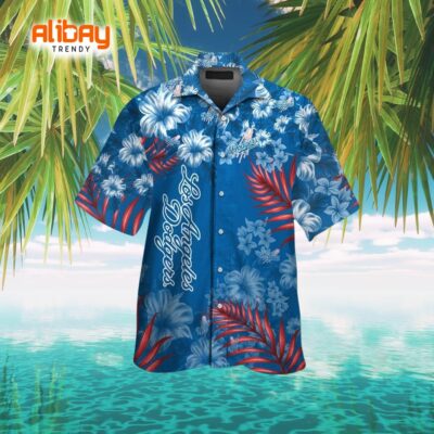 Dodgers Coastal Charm Short Sleeve Button-Up Hawaiian Shirt