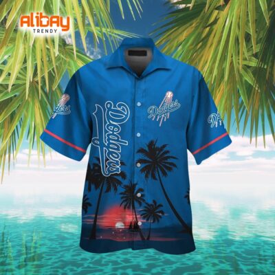 Dodgers Island Breeze Short Sleeve Button-Up Hawaiian Shirt