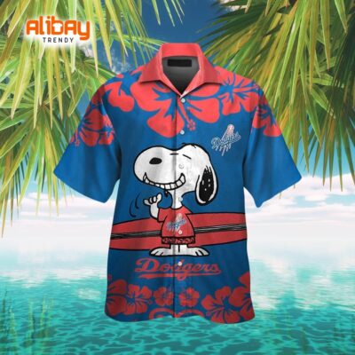 Dodgers Snoopy Island Adventure Short Sleeve Hawaiian Shirt