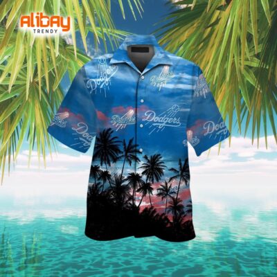 Dodgers Tropical Breeze Short Sleeve Button-Up Hawaiian Shirt Los Angeles Edition