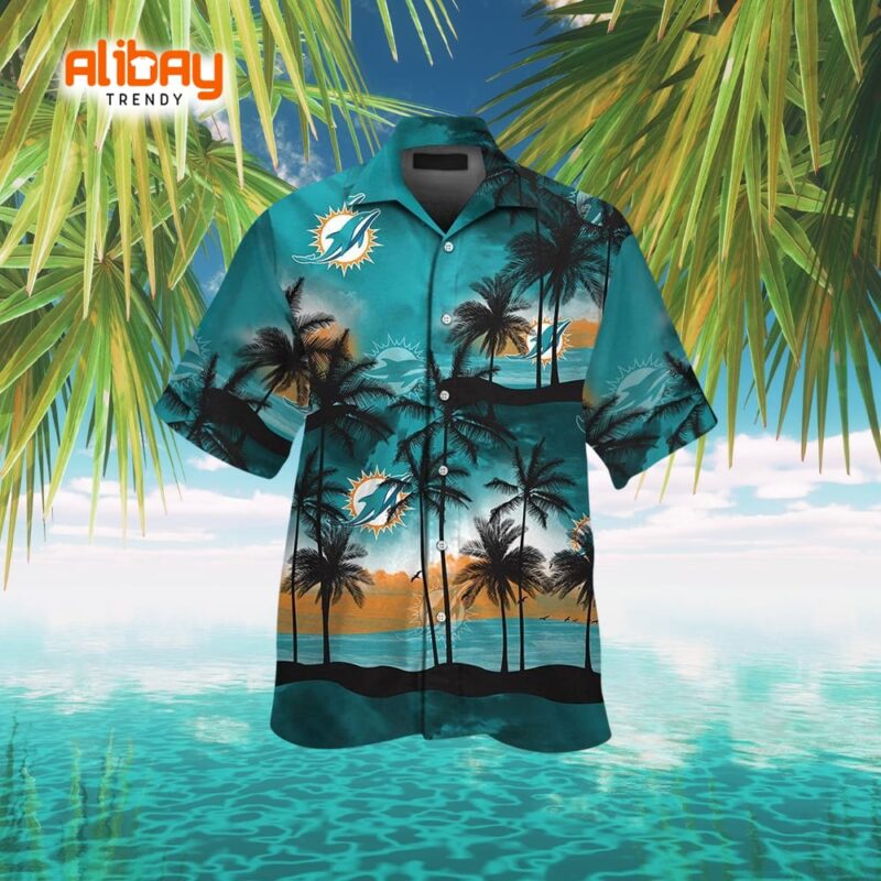 Miami Dolphins Coastal Breeze Short Sleeve Hawaiian Shirt