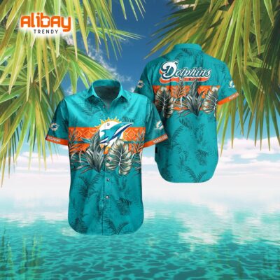 Miami Dolphins NFL Logo Contemporary Aloha Shirt