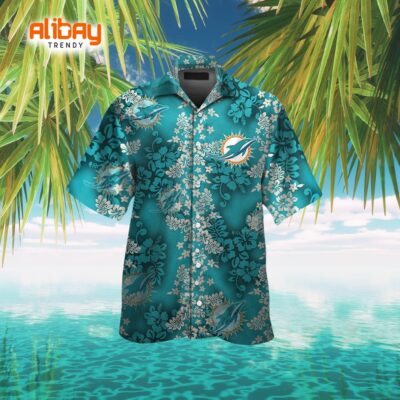 Miami Dolphins Paradise Cove Short Sleeve Aloha Shirt