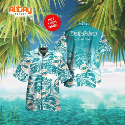 Miami Dolphins Tropicana Twist Button-Up Hawaiian Shirt