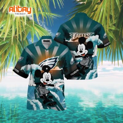 Mickey Mouse Philadelphia Eagles NFL Summer Hawaiian Shirt