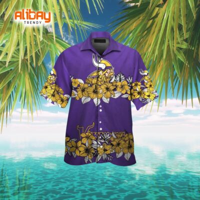Minnesota Vikings Beachside Bliss Button-Up Aloha Shirt