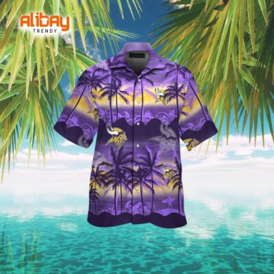 Minnesota Vikings Beachside Breeze Short Sleeve Hawaiian Shirt
