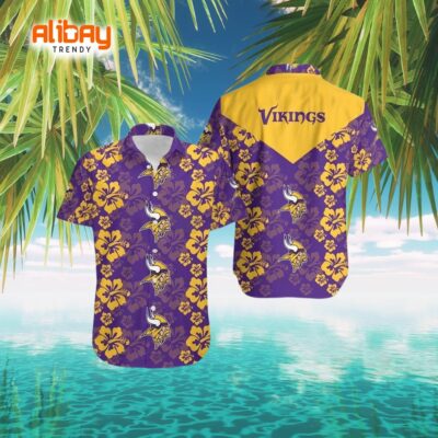 Minnesota Vikings Floral Hawaiian Shirt and Shorts Duo - Summer Series
