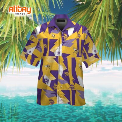 Minnesota Vikings Sunny Shores Button-Up Hawaiian Shirt