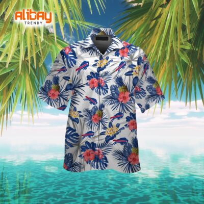 Modern Buffalo Bills Hawaiian Short Sleeve Button-Up Tropical Shirt