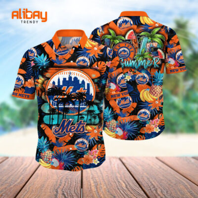 New York Mets Island Breeze Hawaiian Shirt